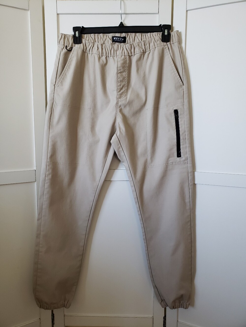 WXYZ Los Angeles Tan Performance Joggers Elastuc Waist Zipper Pocket Size XL